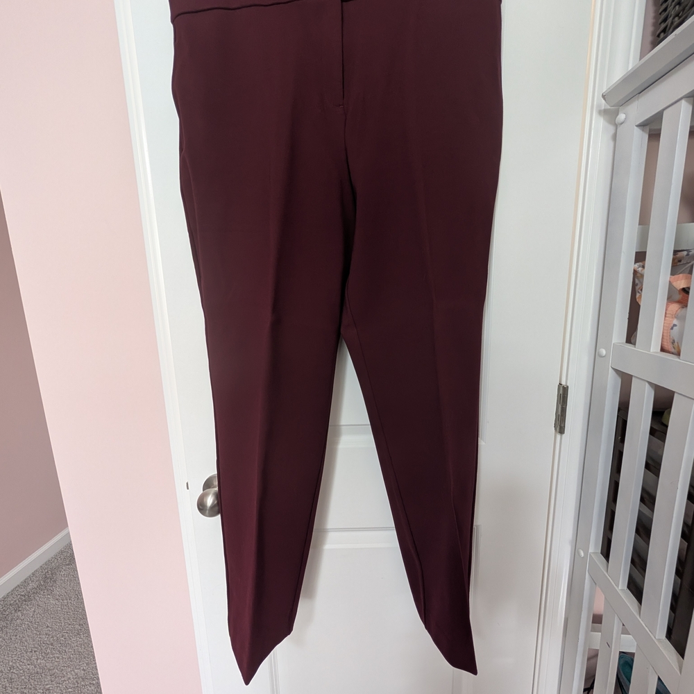 Susan Graver Slim Ponte Pants in Wine